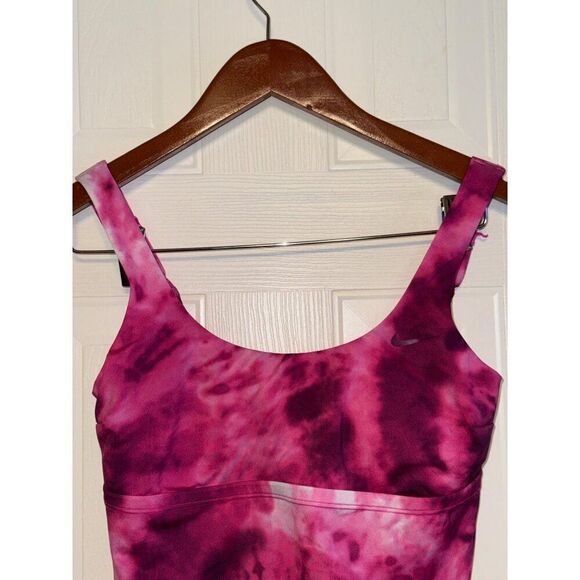 Nike Tie Dye Scoop Neck Tankini Top Pink Prime Size Small - Picture 4 of 13